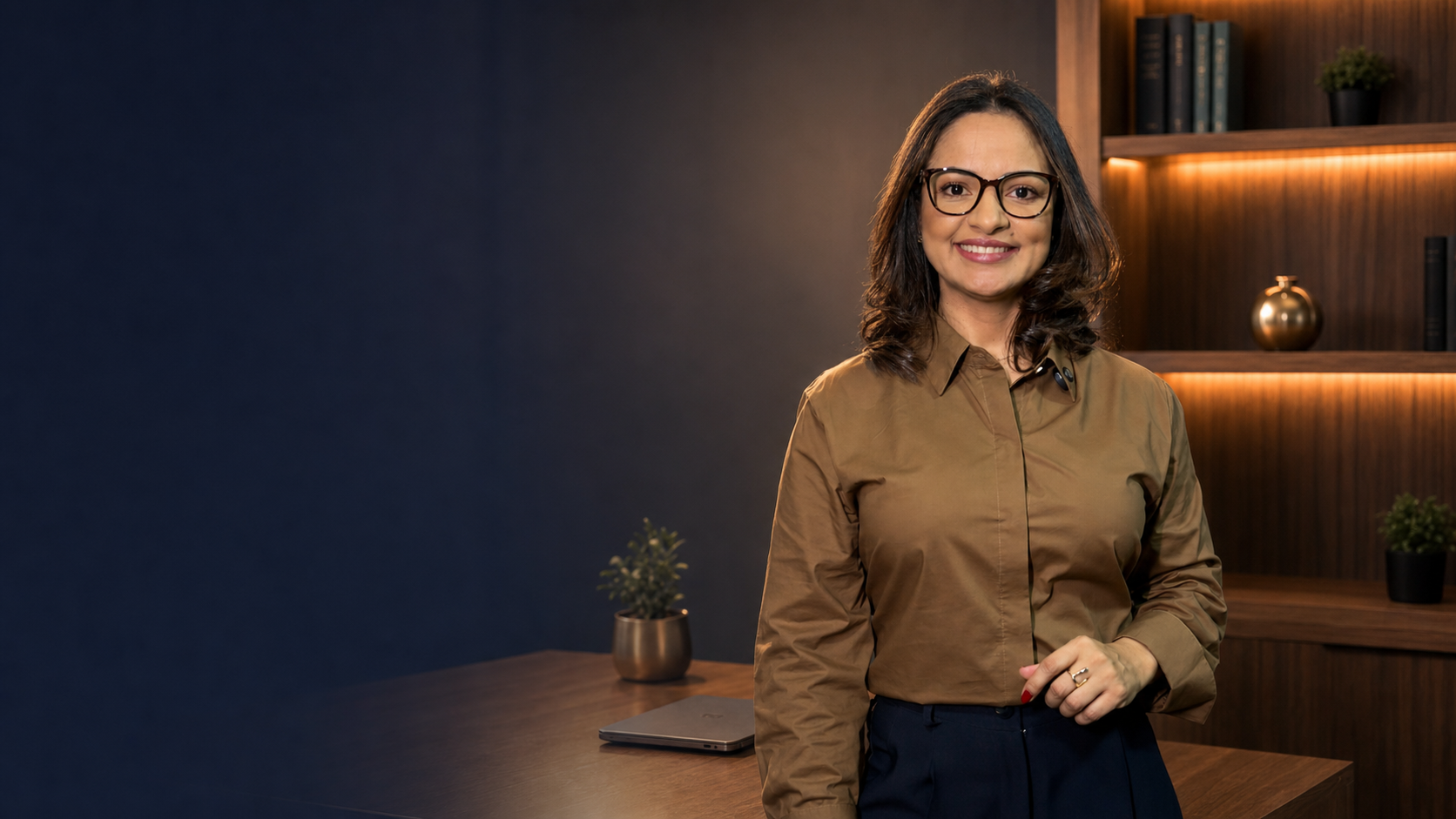Agatha Cezario em ambiente de escritório